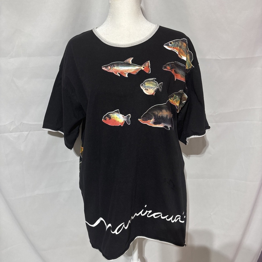 Mamiraua Amazon Jungle Fish Shirt‎ Amazonia Black Size G